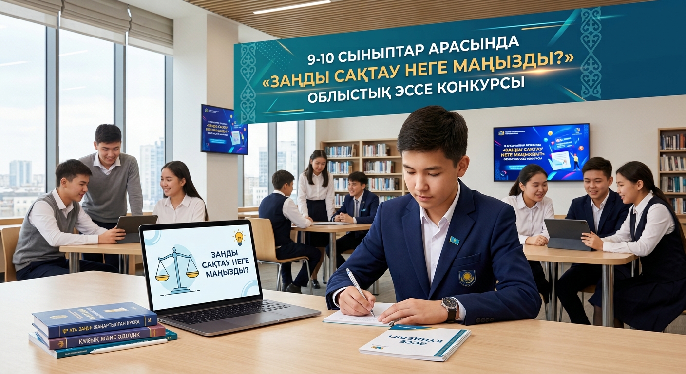 9-10 сынып оқушылары арасында «Заңды сақтау неге маңызды?» облыстық эссе конкурсы