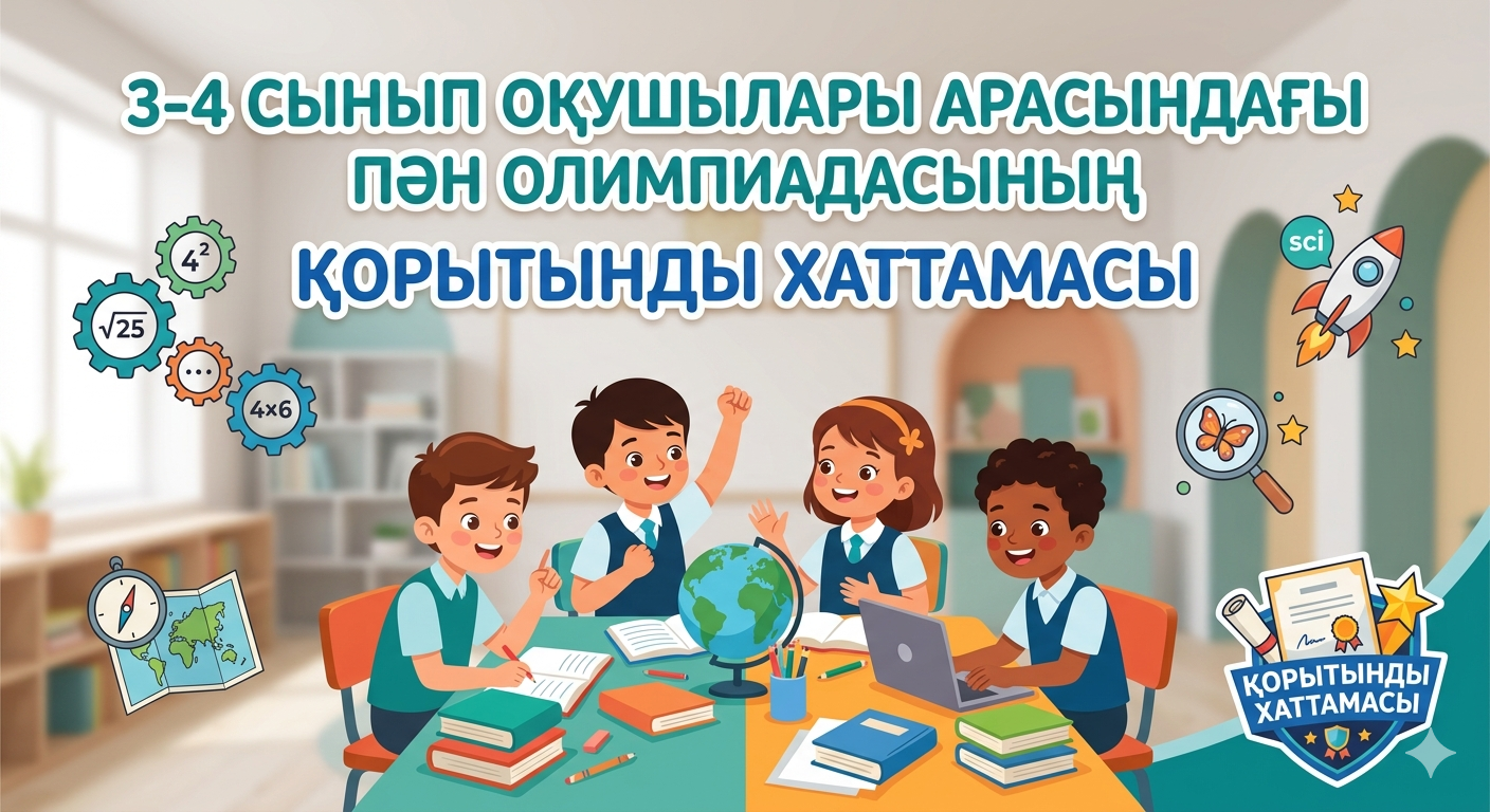 3-4 сынып аралығында пән олимпиадасының қорытынды хаттамасы