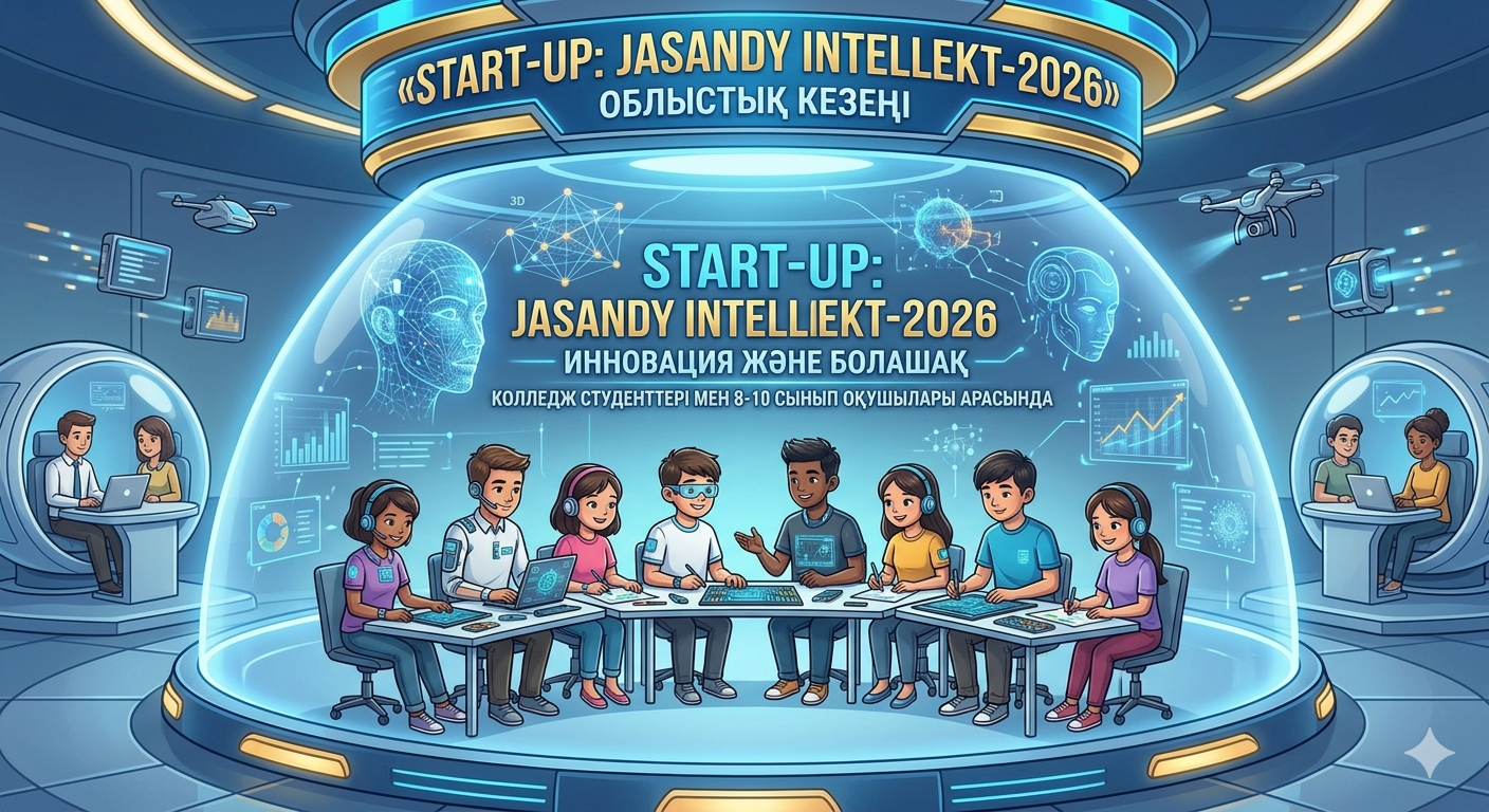 Колледж студенттері мен 8-10 сынып оқушылары арасында  «Start-up: Jasandy Intellekt-2026» байқауы облыстық кезеңінің хаттамасы
